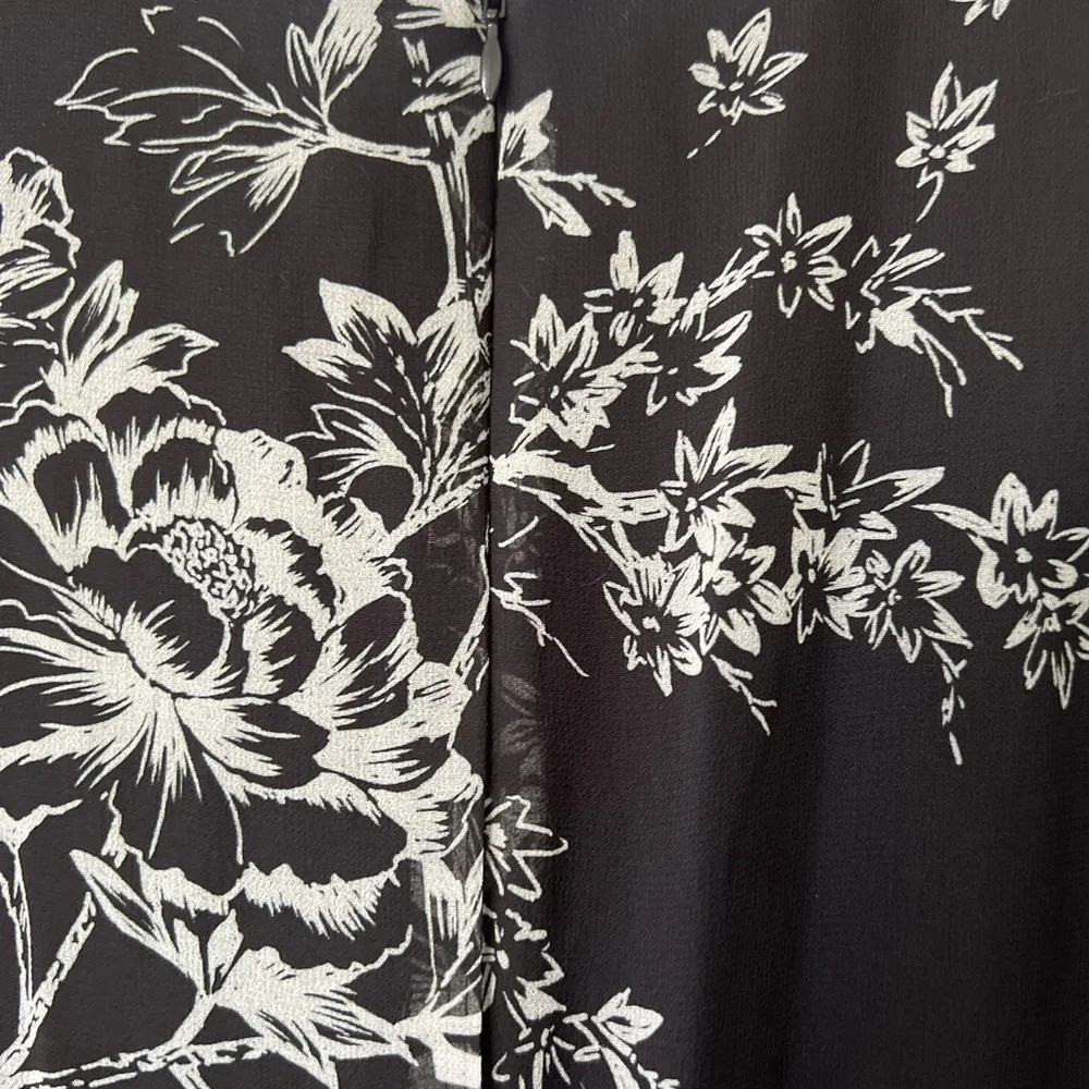 Karen Kane Hi Lo Chiffon Sleeveless V-Neck Black Dress - Picture 9 of 13